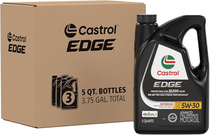 Castrol EDGE 5W-30 Advanced Full Synthetic Motor Oil - 5 Quarts (Pack of 3)