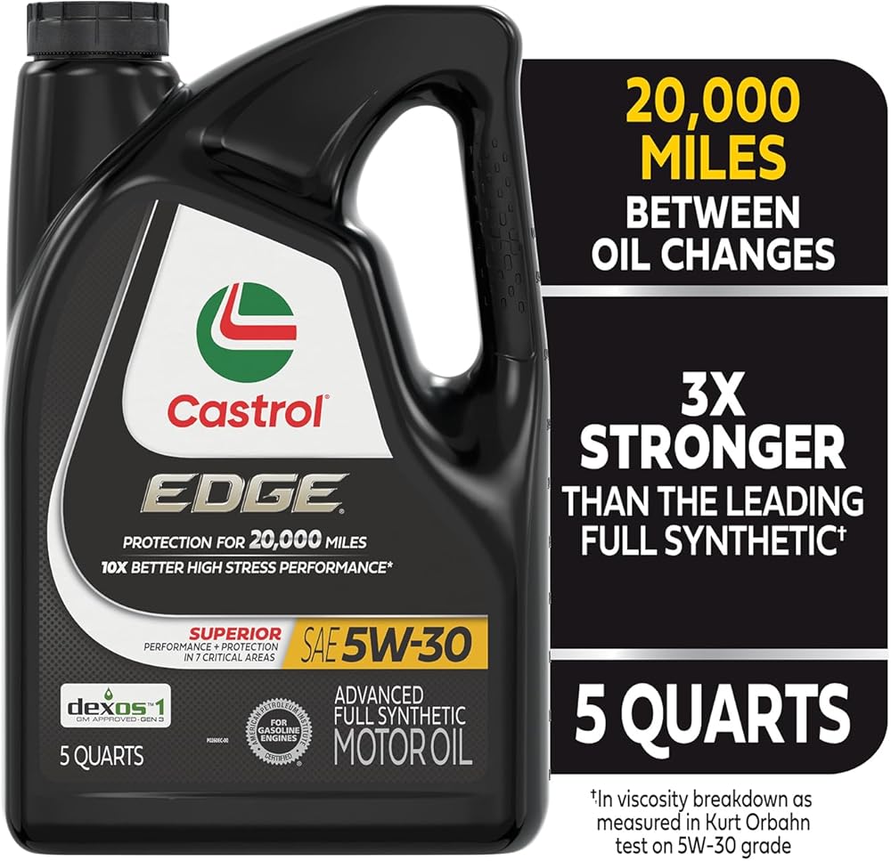 Castrol EDGE 5W-30 Advanced Full Synthetic Motor Oil - 5 Quarts (Pack of 3)