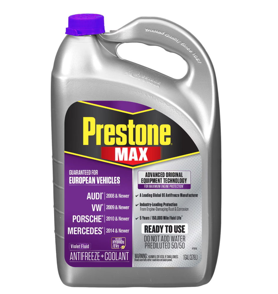 Prestone AF6510 MAX European Vehicles (Purple) Antifreeze and Coolant - 4 Liters
