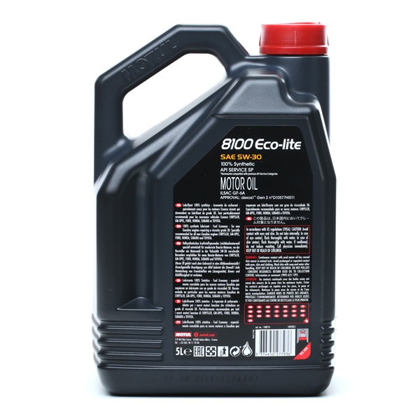 Motul 8100 ECO-LITE 5W-30 Motor Oil 5Liters 100% Synthetic