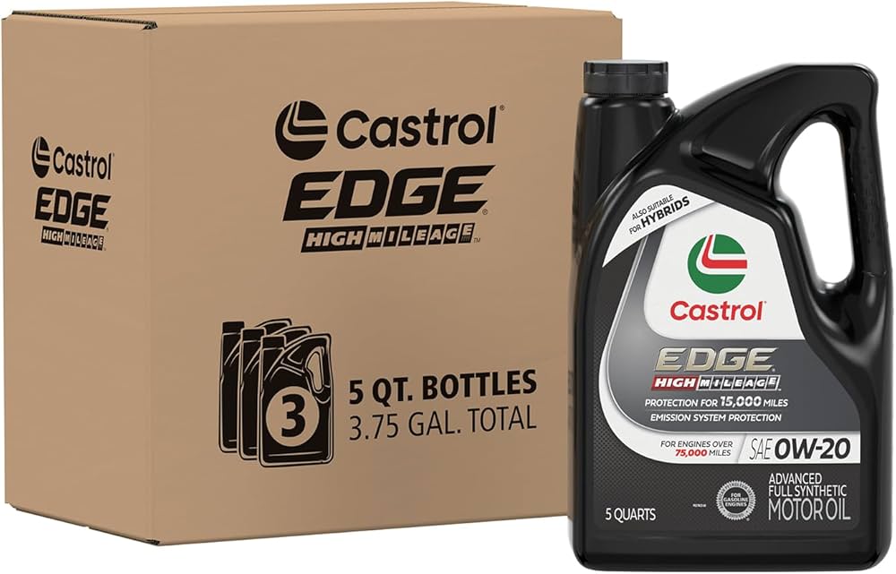 Castrol EDGE 0W-20 Advanced Full Synthetic Motor Oil - 5 Quarts (Pack of 3)