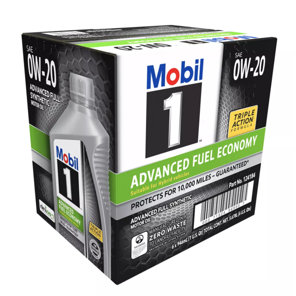 Mobil 1 0W-20 Advanced Fuel Economy Synthetic Motor Oil 1Quart/946ml (Pack of 6)