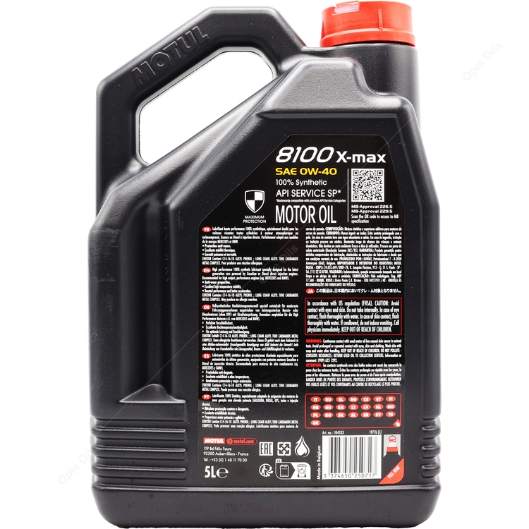 Motul 8100 X-Max 0W-40 Fully Synthetic Engine Oil 5Liters