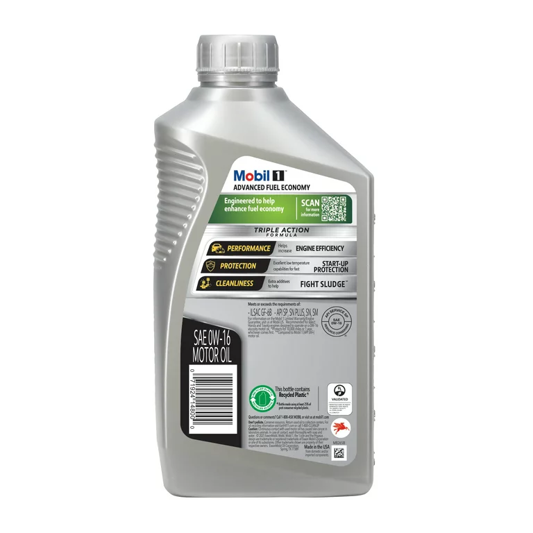 Mobil 1 0W-16 Advanced Fuel Economy Full Synthetic Motor Oil (1Quart)