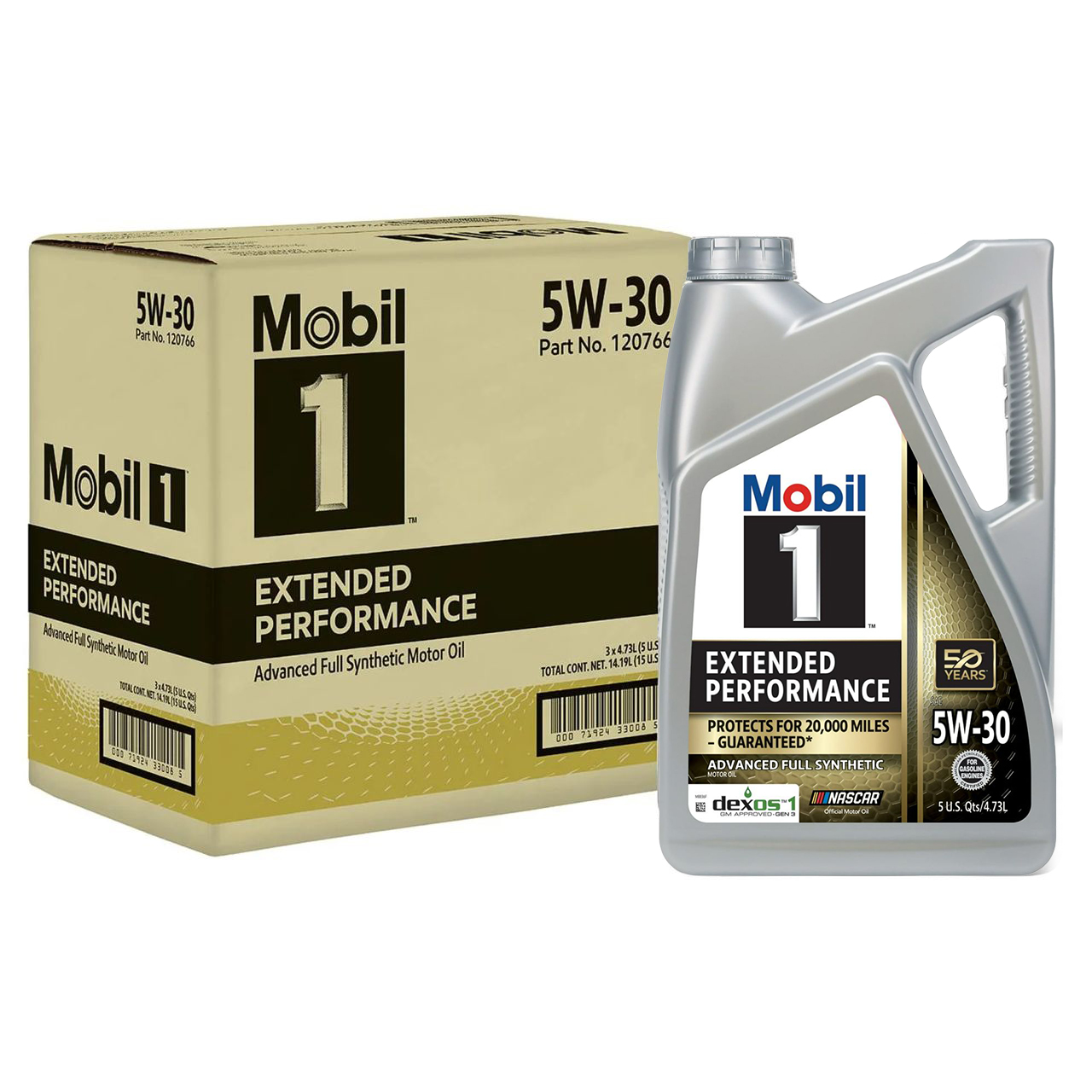 Mobil 1 5W-30 (Extended Performance Synthetic Motor Oil) 5Quarts (Pack of 3)