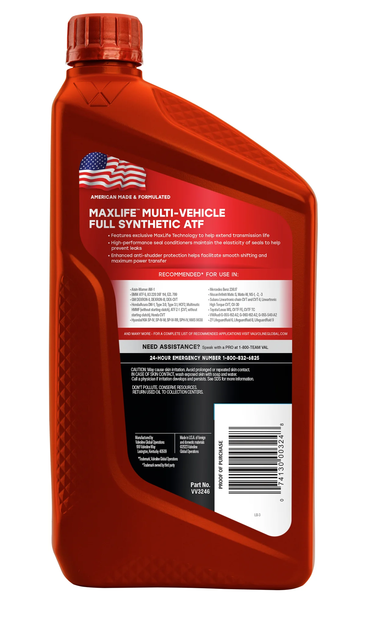 Valvoline Multi-Vehicle (ATF) Full Synthetic Automatic Transmission Fluid 946ml