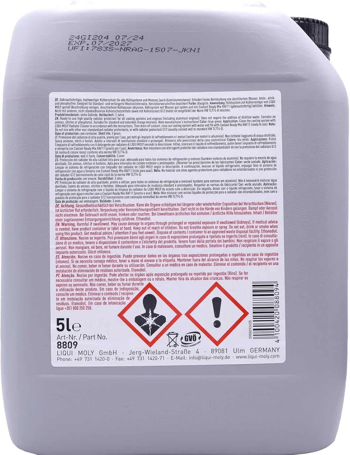 Liqui Moly Radiator Coolant/Antifreeze RAF 11 5Liters