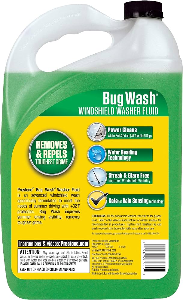 Prestone Bug Wash Windshield Washer Fluid (3.78Liters)