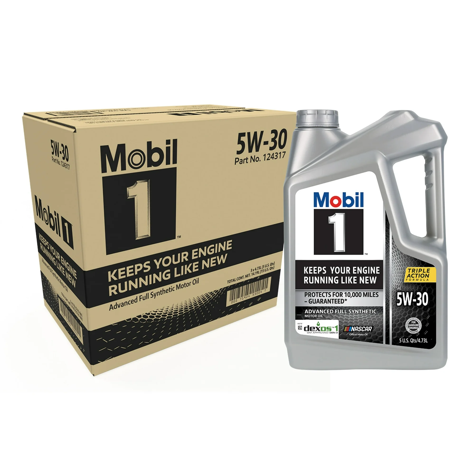 Mobil 1 5W-30 (Advanced Full Synthetic Motor Oil) 5Quarts (Pack of 3)