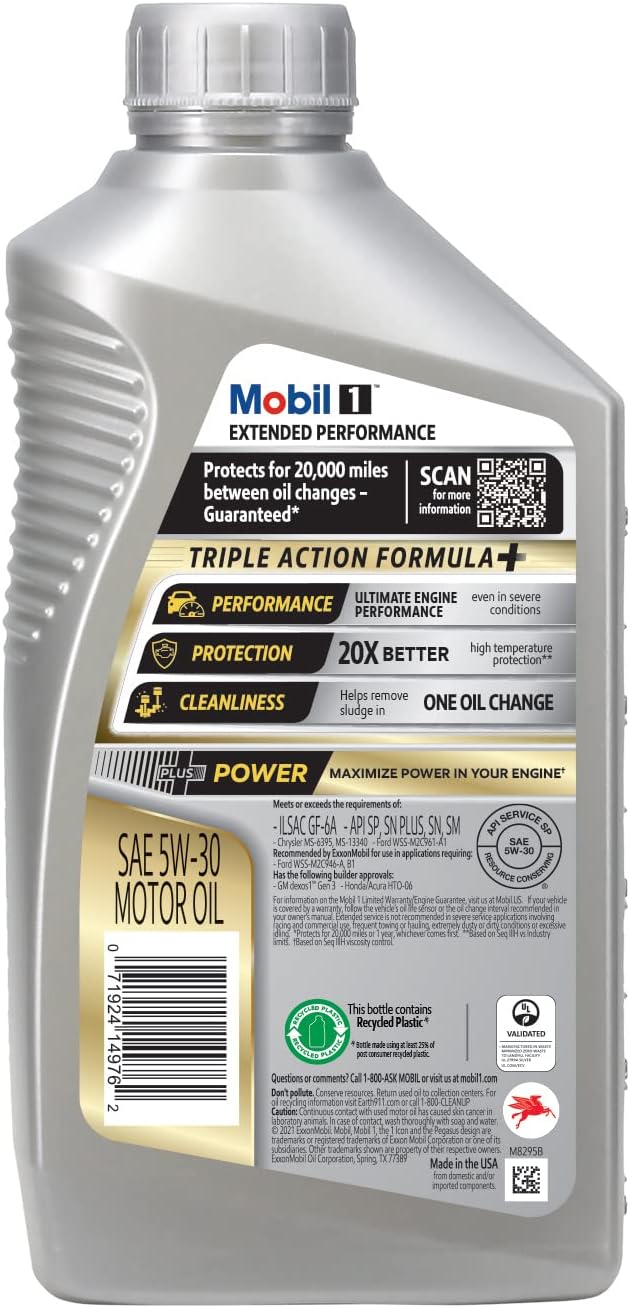 Mobil 1 5W-30 (Extended Performance Synthetic Motor Oil) 1Quart
