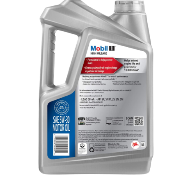Mobil 1 5W-30 (High Mileage Synthetic Motor Oil) 5Quarts