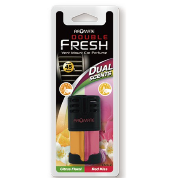 Aromate Double Fresh Car Perfume Citrus and Red Kiss Flavor