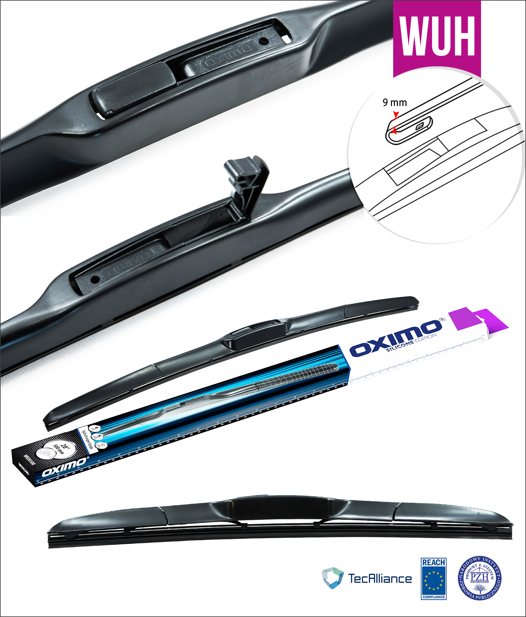 Oximo Hybrid Front Windshield Wiper Blades (16"/18"/20"/22"/24"/26") Pair