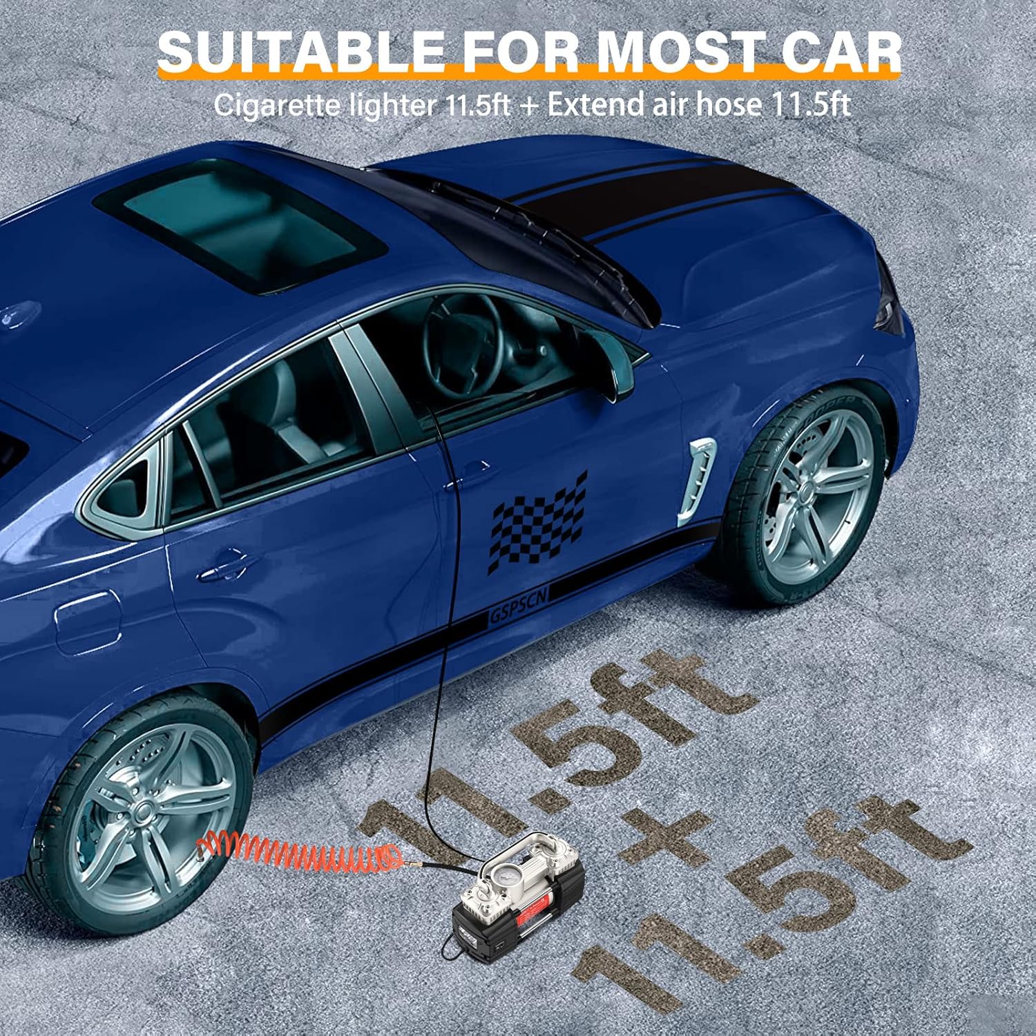 Dual Cylinder Tyre Pump/Compressor 150PSI