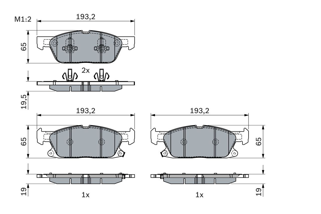 Bosch Front Brake Pad Set 0986424326