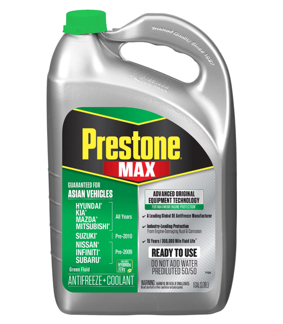 Prestone AF6610 MAX Asian Vehicles Green Antifreeze and Coolant - 4 liters