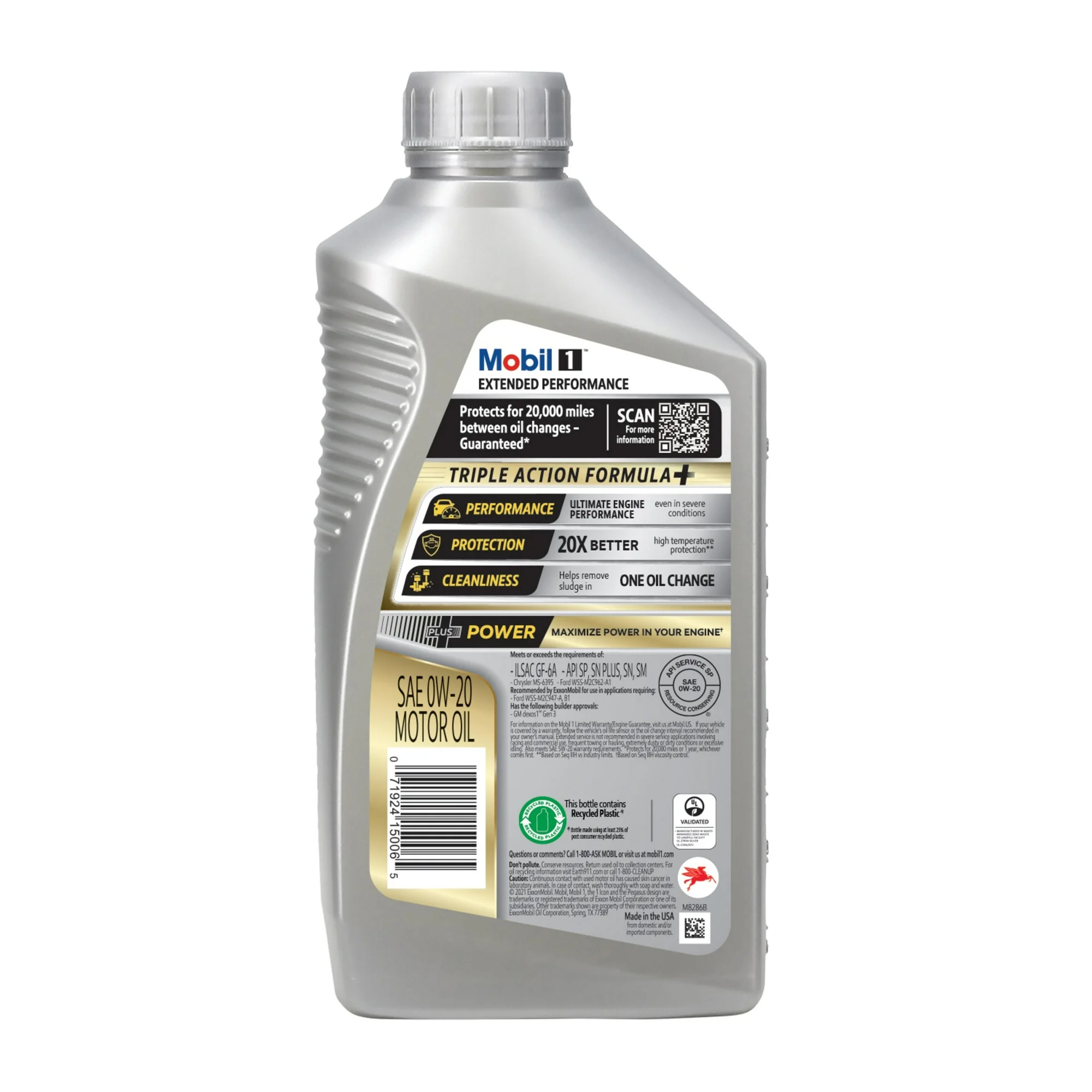 Mobil 1 0W-20 (Extended Performance Synthetic Motor Oil) 1Quart