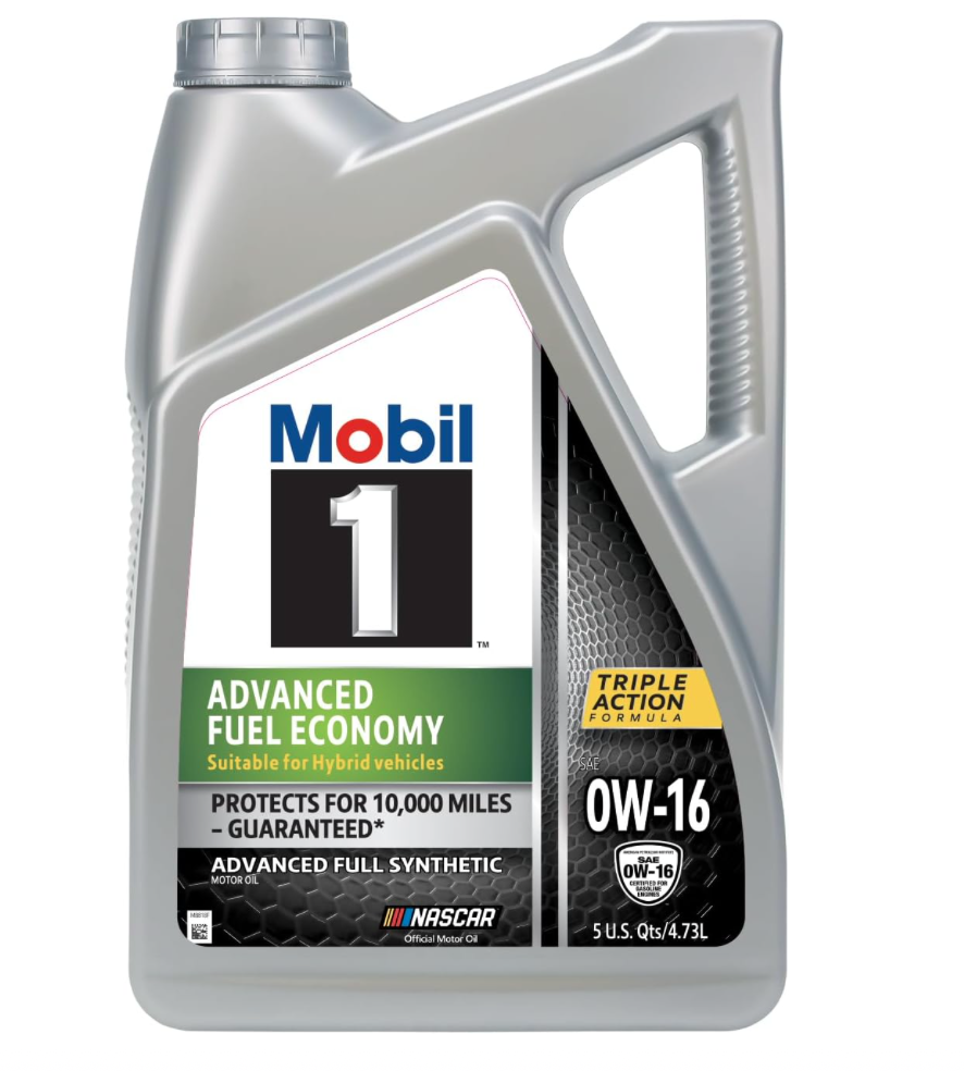 Mobil 1 0W-16 Advanced Fuel Economy Full Synthetic Motor Oil (5Quarts/4.73Liters)