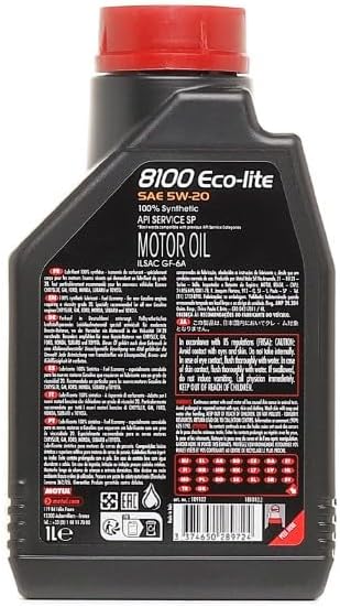 Motul 8100 ECO-LITE 5W-20 Motor Oil 1Liter 100% Synthetic