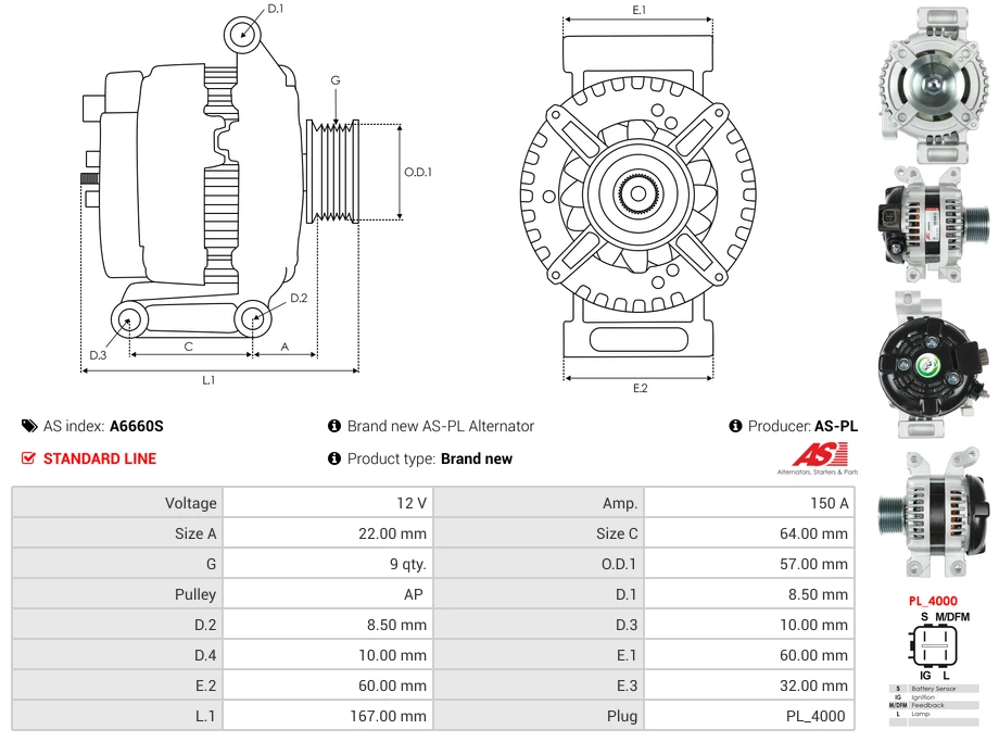 ASPL Genuine OEM Alternator Assy A6660S