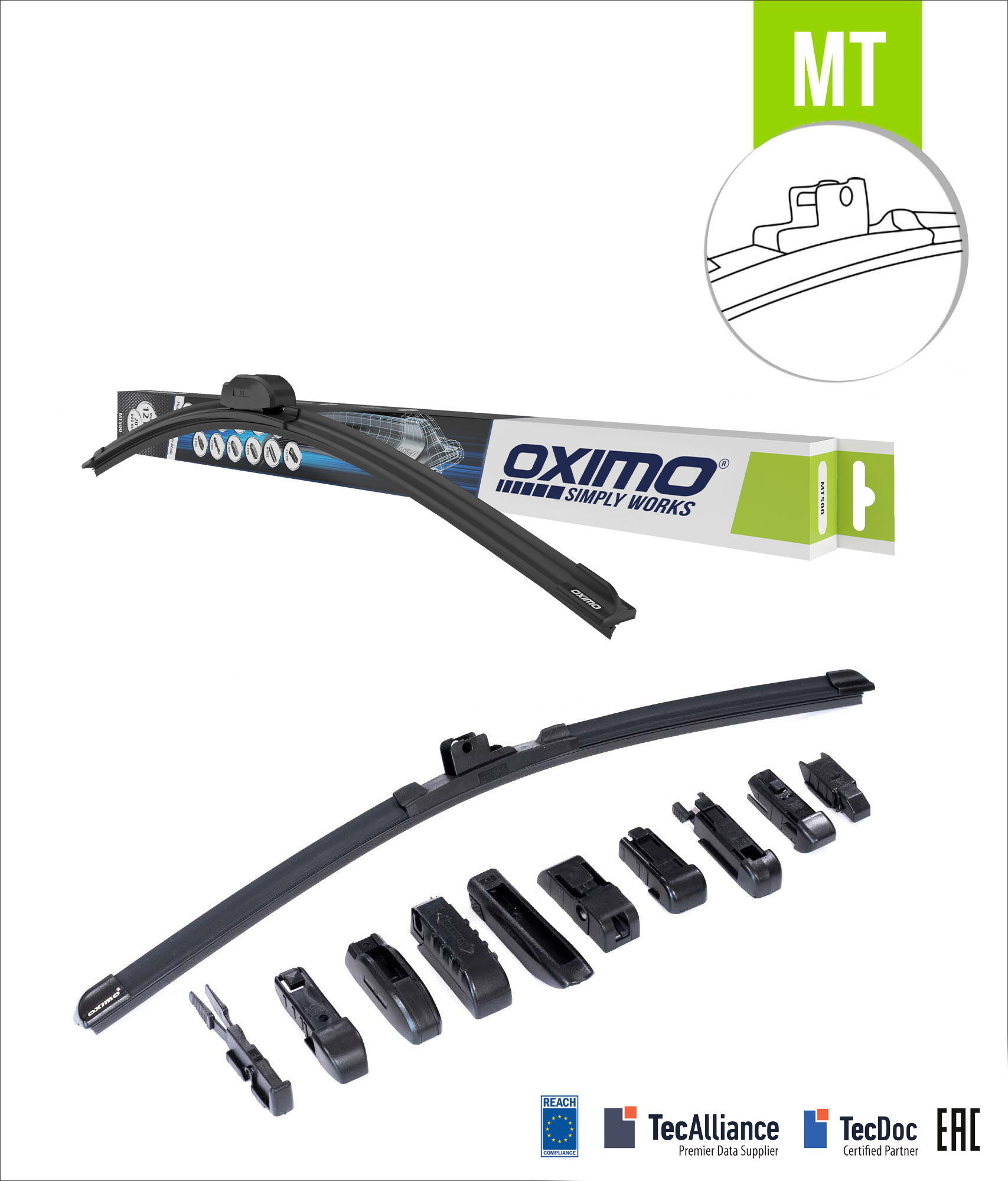 Oximo MultiSeries Front Windshield Wiper Blades (16"/18"/20"/22"/24"/26") Pair