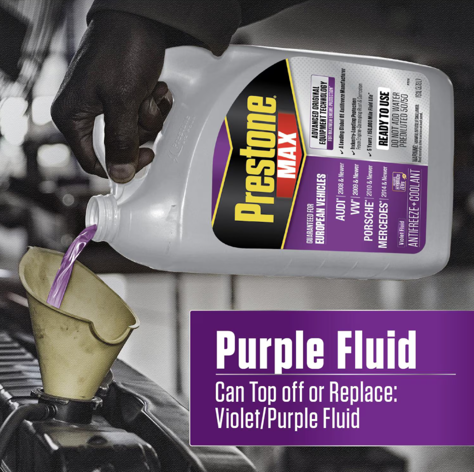 Prestone AF6510 MAX European Vehicles (Purple) Antifreeze and Coolant - 4 Liters