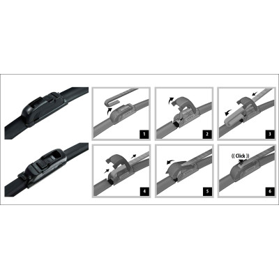 Oximo Frameless Front Windshield Wiper Blades (16"/18"/20"/22"/24"/26") Pair
