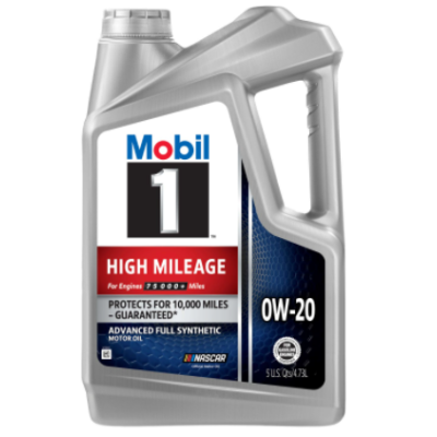 Mobil 1 0W-20 (High Mileage Synthetic Motor Oil) 5Quarts