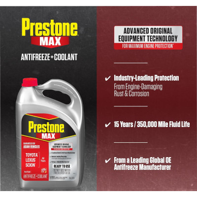 Prestone AF6210 MAX Asian Vehicles (Red) Antifreeze and Coolant - 4 Liters