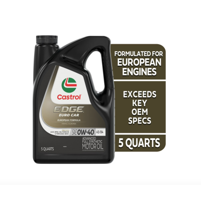 Castrol EDGE 0W-40 A3/B4 Advanced Full Synthetic Motor Oil, 5 Quarts