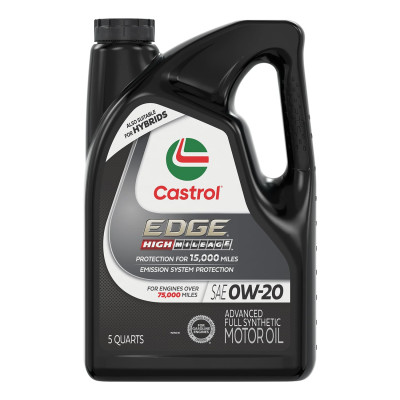 Castrol EDGE 0W-20 Advanced Full Synthetic Motor Oil - 5 Quarts (Pack of 3)