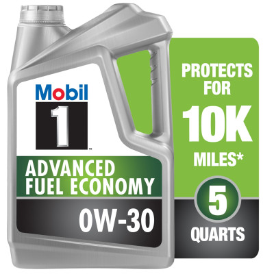 Mobil 1 0W-30 Advanced Fuel Economy Full Synthetic Motor Oil (5Quarts/4.73Liters)