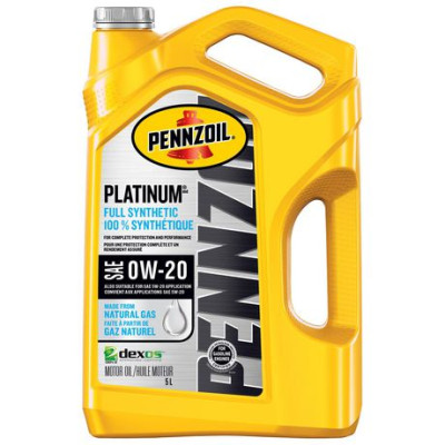 Pennzoil 0W-20 Platinum Full Synthetic Motor Oil 5Quarts