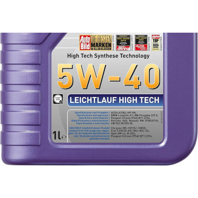 Liqui Moly Leichtlauf High Tech 5W-40 Synthetic Motor Oil- 1 Liter