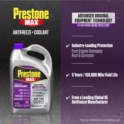 Prestone AF6510 MAX European Vehicles (Purple) Antifreeze and Coolant - 4 Liters