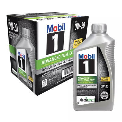 Mobil 1 0W-20 Advanced Fuel Economy Synthetic Motor Oil 1Quart/946ml (Pack of 6)