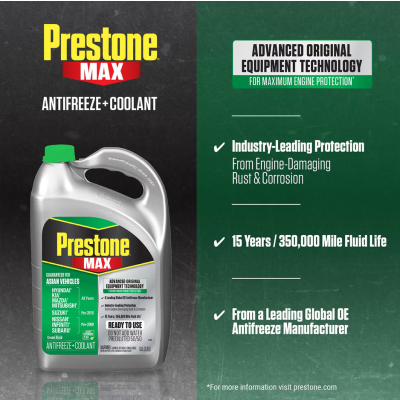 Prestone AF6610 MAX Asian Vehicles Green Antifreeze and Coolant - 4 liters