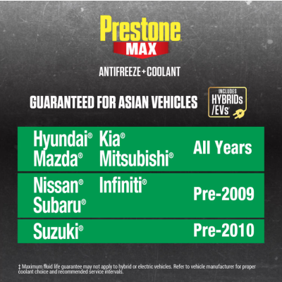 Prestone AF6610 MAX Asian Vehicles Green Antifreeze and Coolant - 4 liters