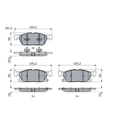 Bosch Front Brake Pad Set 0986424326