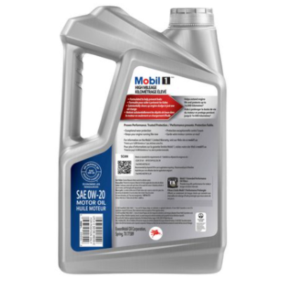 Mobil 1 0W-20 (High Mileage Synthetic Motor Oil) 5Quarts