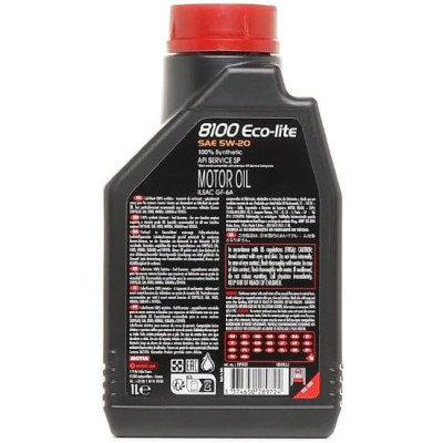 Motul 8100 ECO-LITE 5W-20 Motor Oil 1Liter 100% Synthetic