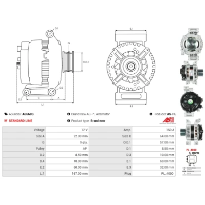 ASPL Genuine OEM Alternator Assy A6660S