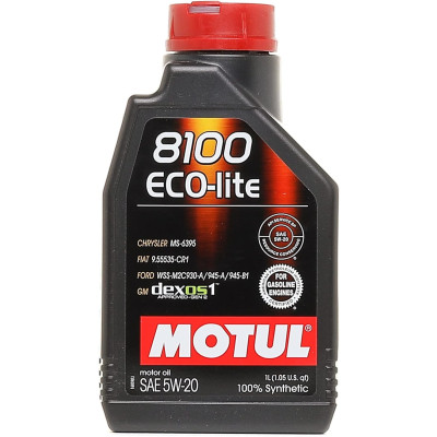 Motul 8100 ECO-LITE 5W-20 Motor Oil 1Liter 100% Synthetic